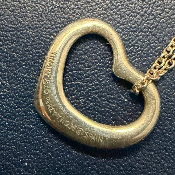 Tiffany & Co. Silver Open Heart Pendant Necklace - Picture 8 of 10